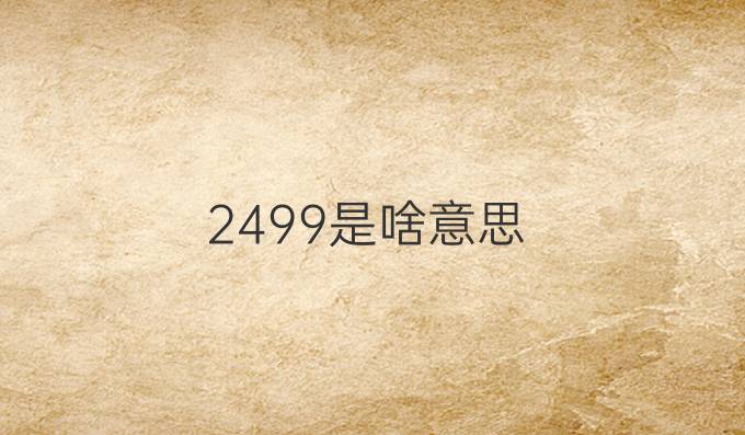2499是啥意思