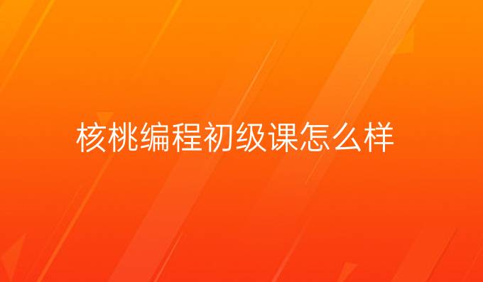 核桃编程初级课怎么样