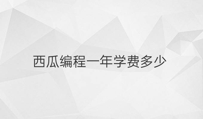 西瓜编程一年学费多少