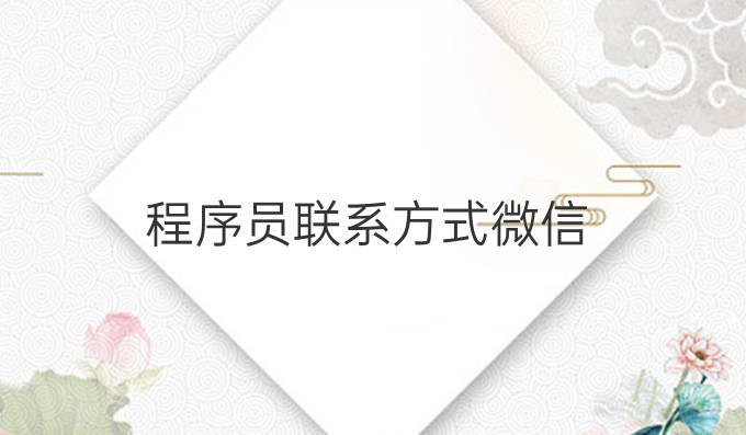 程序员联系方式微信