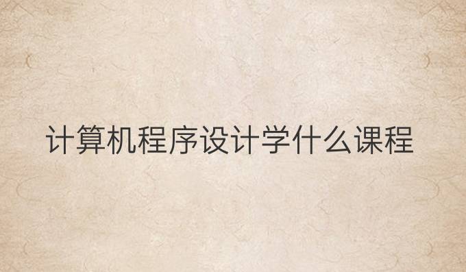 计算机程序设计学什么课程