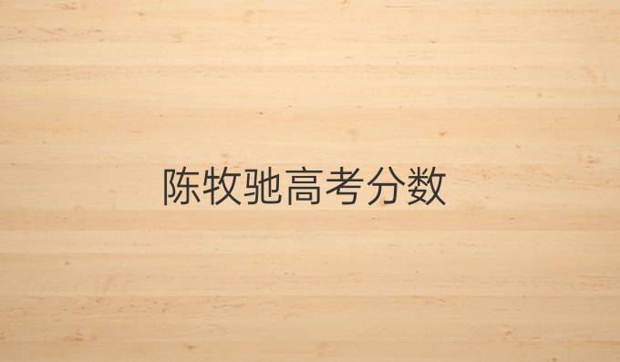 陈牧驰高考分数