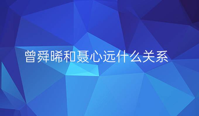 曾舜晞和聂心远什么关系