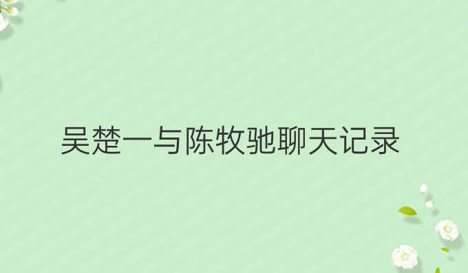 吴楚一与陈牧驰聊天记录