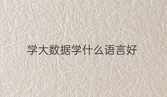 学大数据学什么语言好