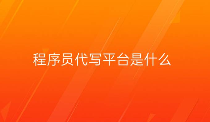 程序员代写平台是什么