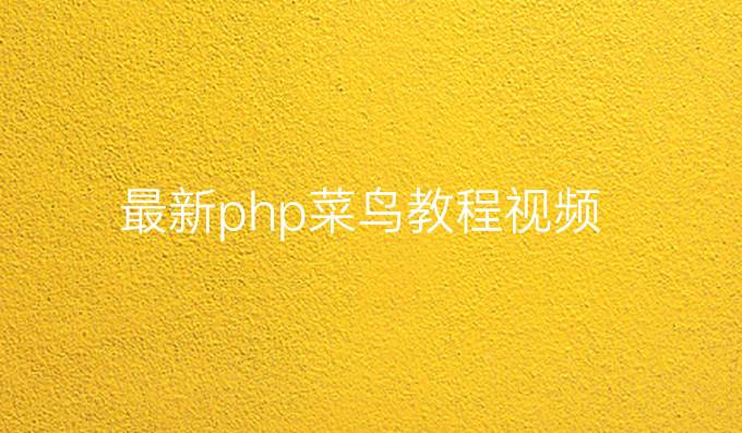 最新php菜鸟教程视频