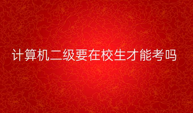 计算机二级要在校生才能考吗