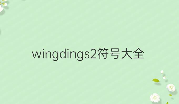 wingdings2符号大全