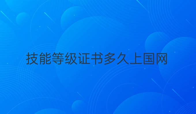 技能等级证书多久上国网