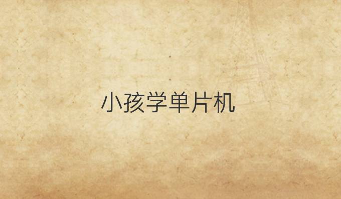 小孩学单片机