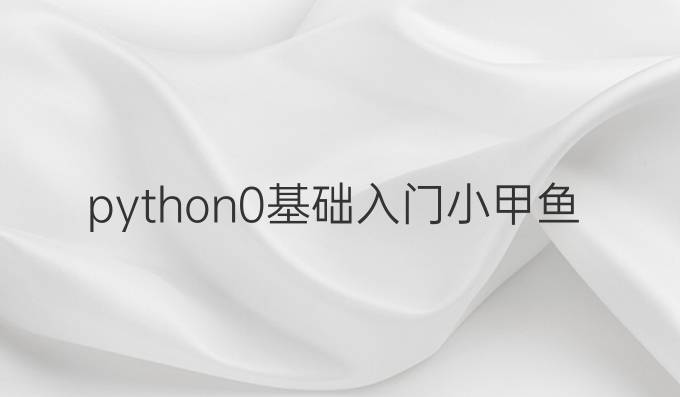 python0基础入门小甲鱼