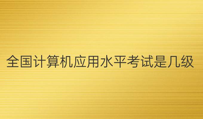 全国计算机应用水平考试是几级