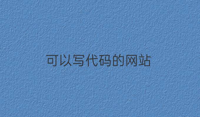 可以写代码的网站