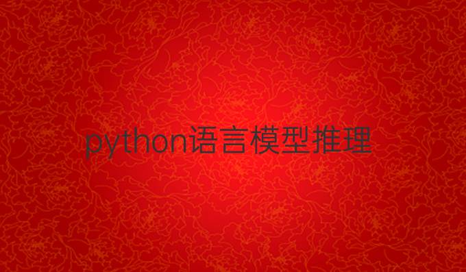 python语言模型推理
