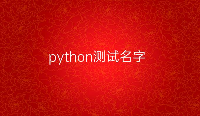 python测试名字