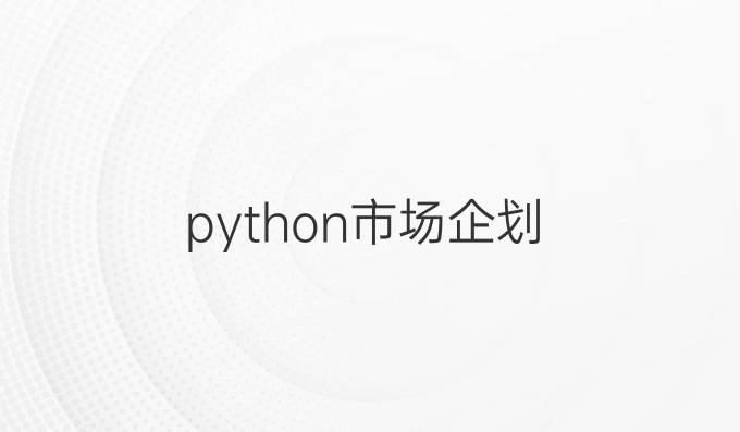 python市场企划
