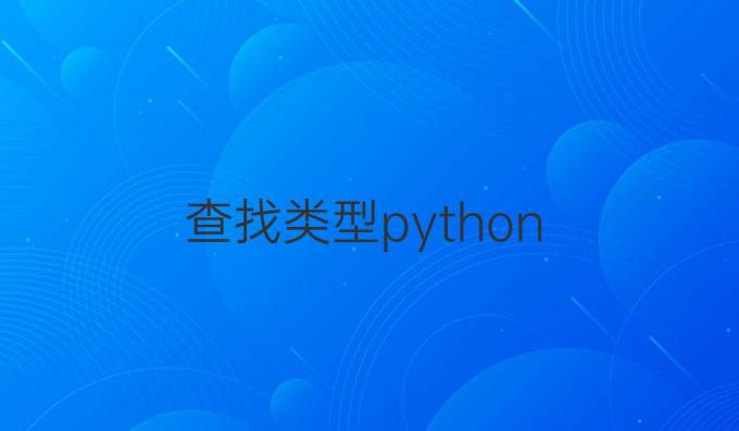 查找类型python