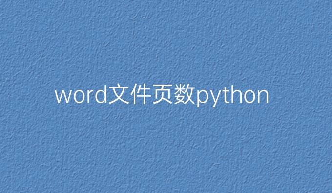 word文件页数python