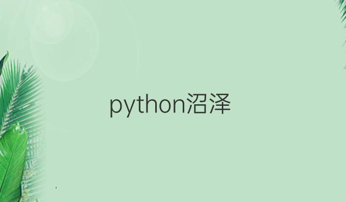 python沼泽