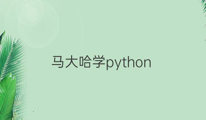 马大哈学python