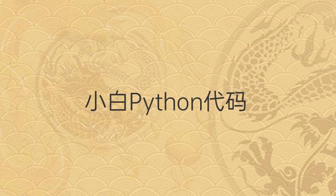 小白Python代码