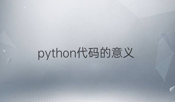 python代码的意义