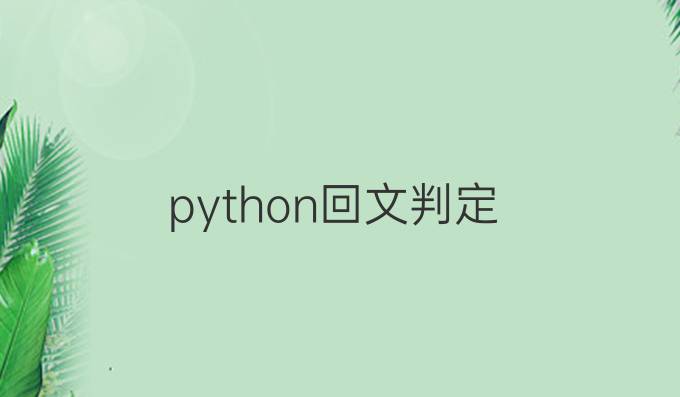 python回文判定