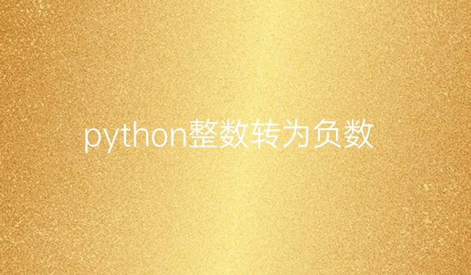 python整数转为负数