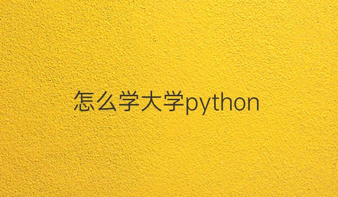 怎么学大学python