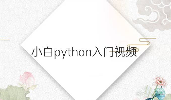 小白python入门视频