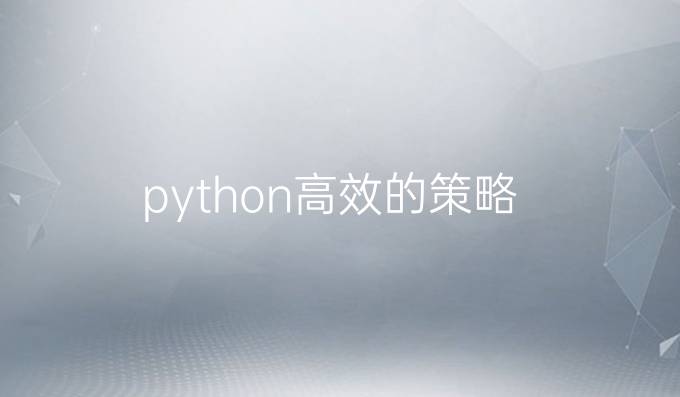 python高效的策略