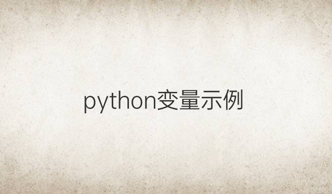 python变量示例