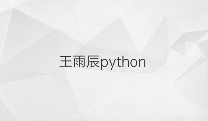 王雨辰python