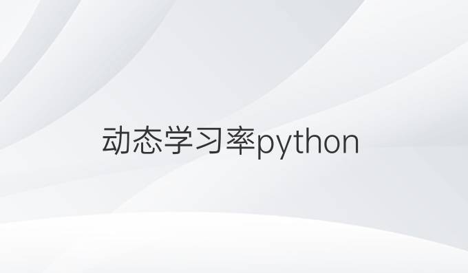 动态学习率python