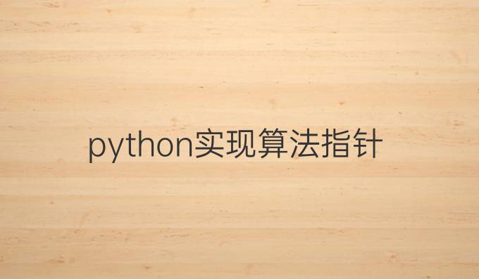 python实现算法指针
