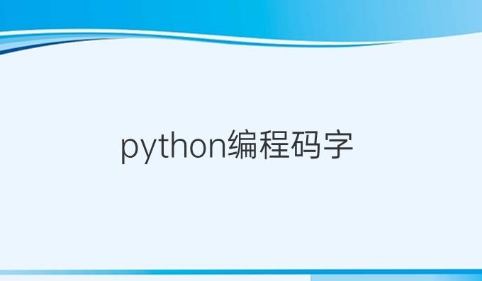 python编程码字