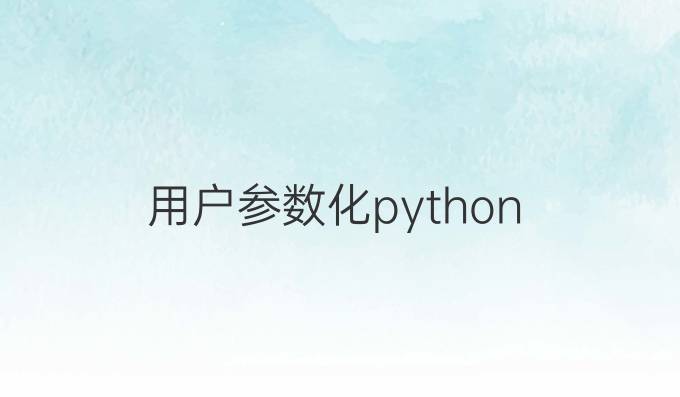 用户参数化python