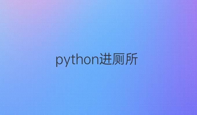 python进厕所