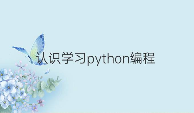 认识学习python编程