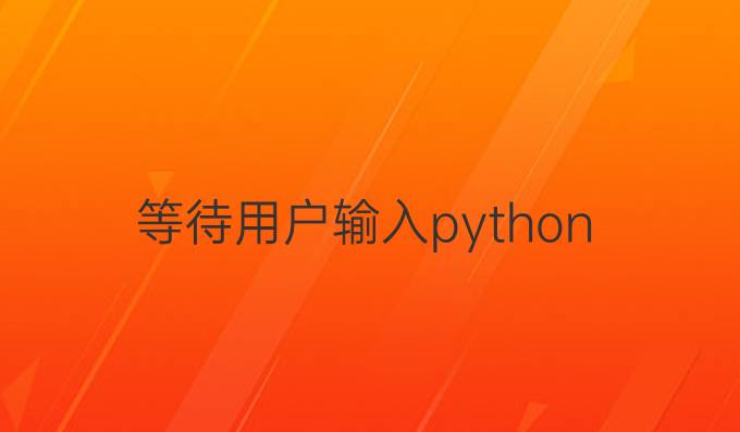 等待用户输入python